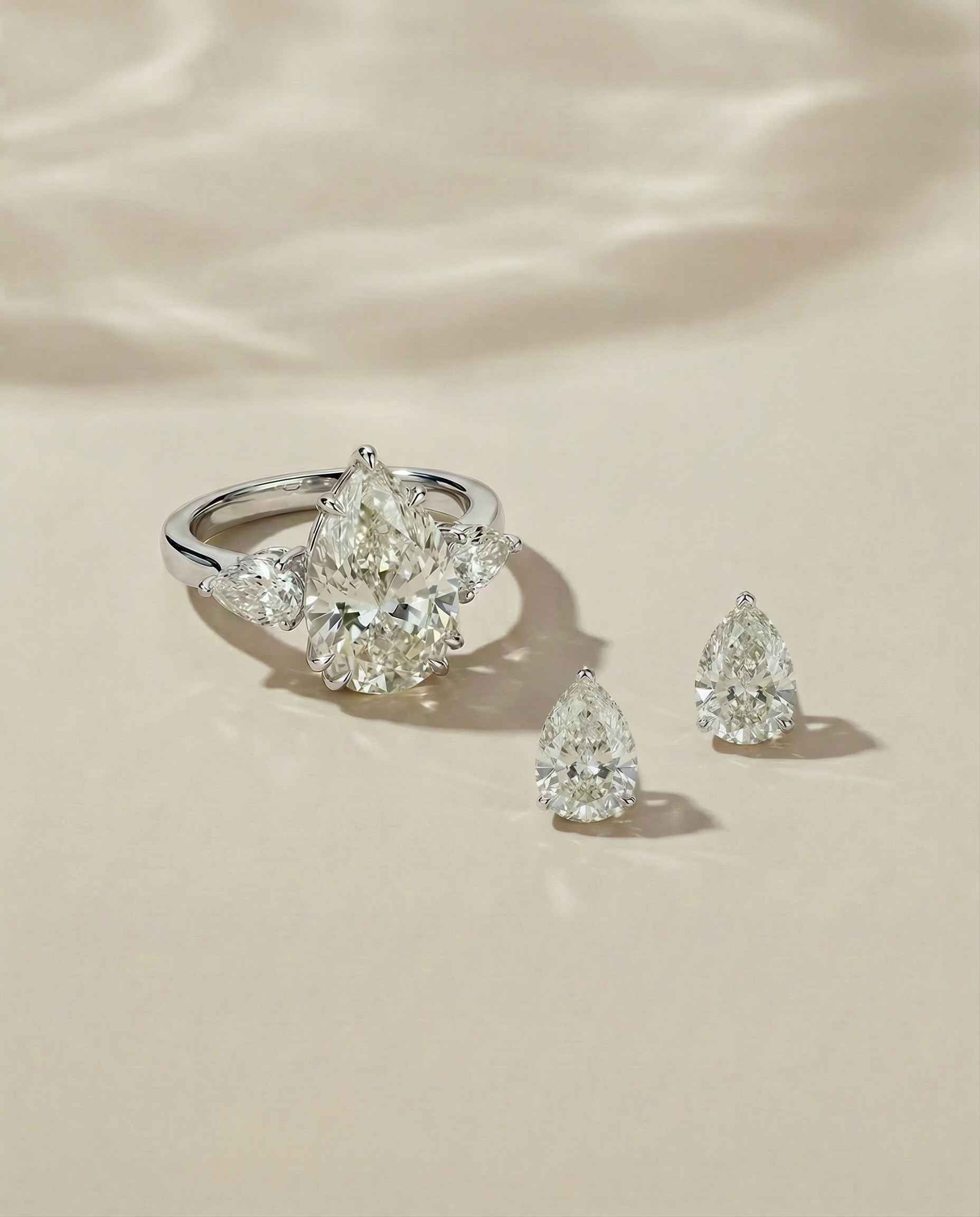 Pear earring and ring set