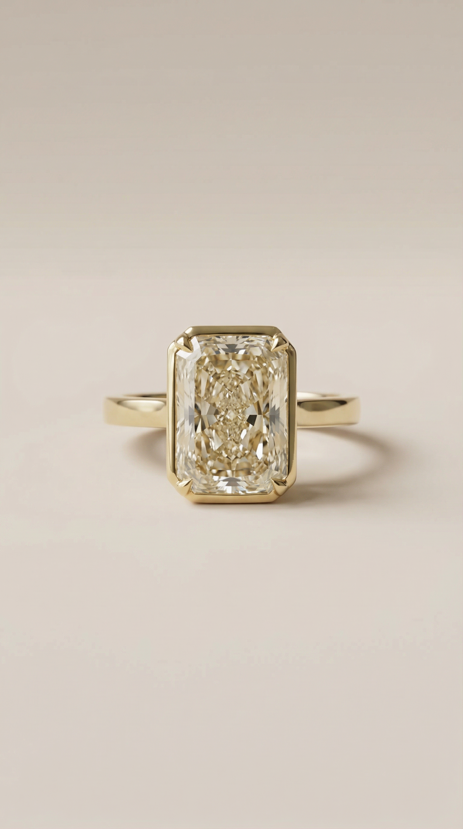 Emerald cut gold ring