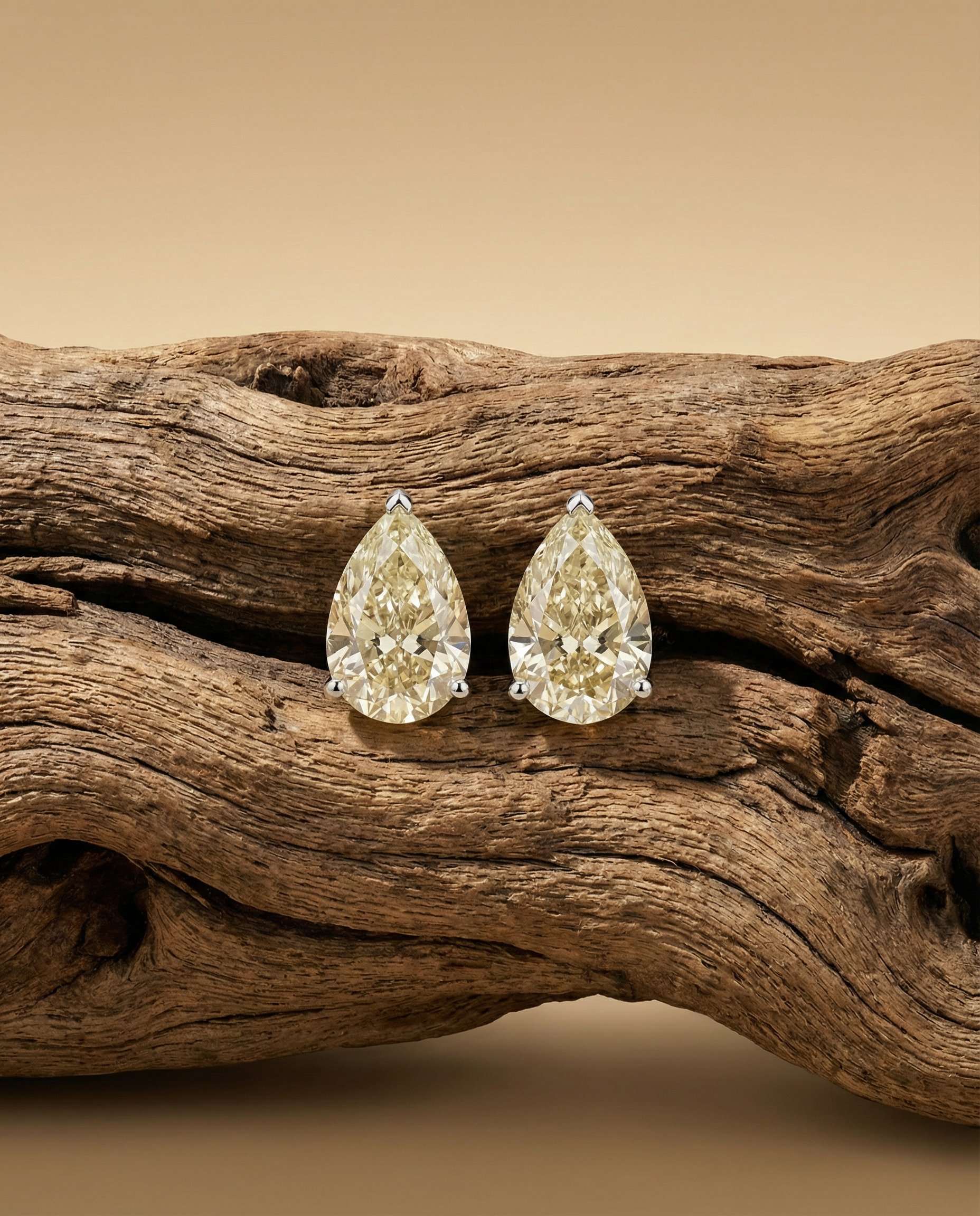 Yellow pear earring