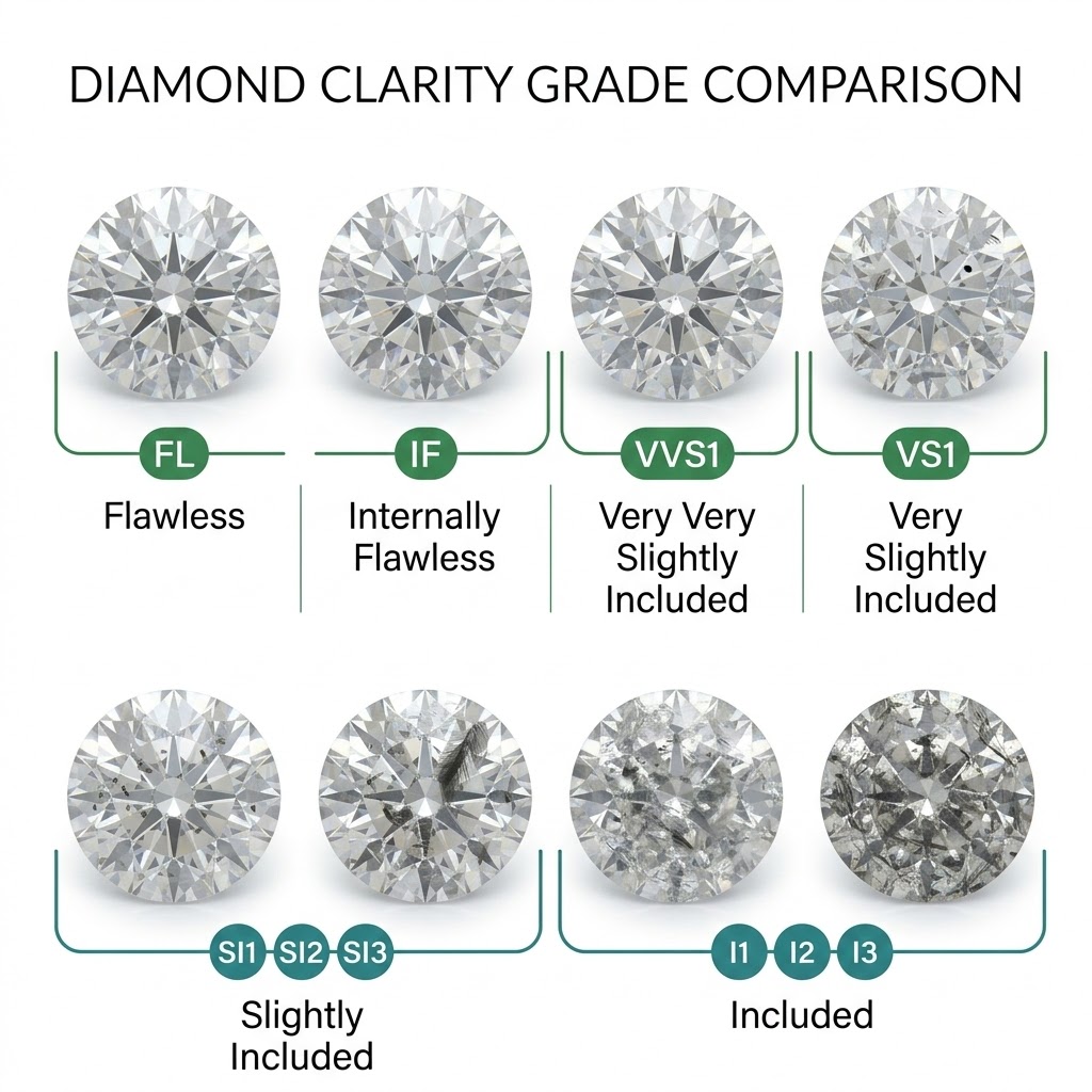 Macro close-up of a diamond surface showing clarity details